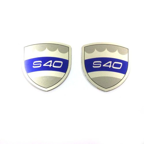 S40 volvo blue set 2 pieces aluminum car stickers size 1.57"x1.57" tkns 0.063"