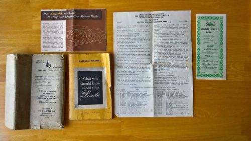 Complete original 1950 lincoln owner&#039;s manual and other owner documents