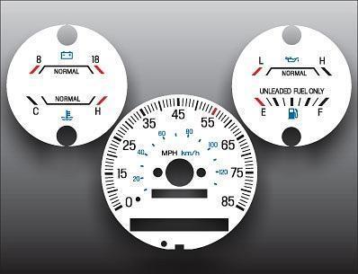 1993-1994 ford ranger non tach instrument cluster white face gauges 93-94