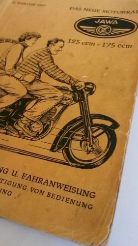Vintage jawa 125cc 175cc book manual 1957 german motorcycle service repair orig.