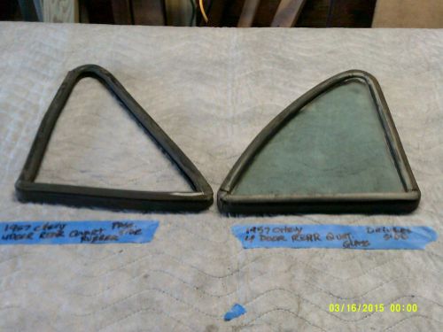 1955-1957 chevy belair 210 150 4 door rear quarter window glass and moulding