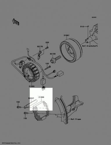 2010 kawasaki klx250s oem generator: voltage regulator