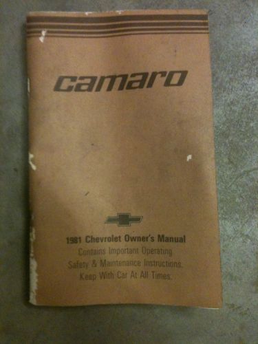 1981 camaro owners manual