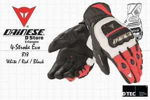 NEW DAINESE 4-STROKE EVO WHITE RED BLACK MOTORCYCLE RACE GLOVES SIZE M (EU), US $189.95, image 2
