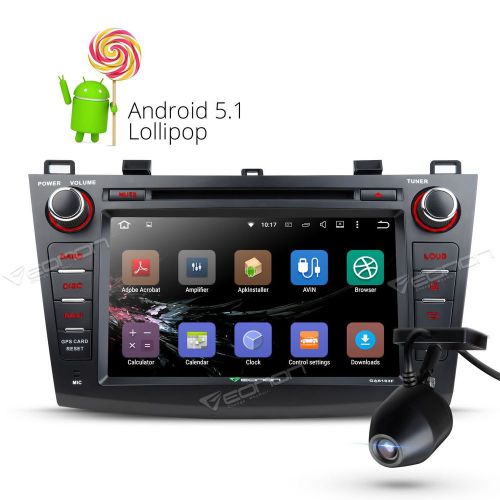 Front dashcam android 5.1 car dvd player gps for mazda 3 10-13 bt a sat navi usb