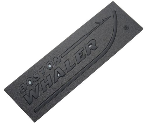 2pc matte black boston whaler emblem badge self-adhesive on back  8.75"