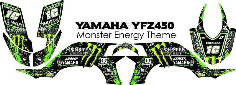 2003 - 2008 yamaha yfz 450 monster energy graphics kit atv wrap yfz450r  450 r