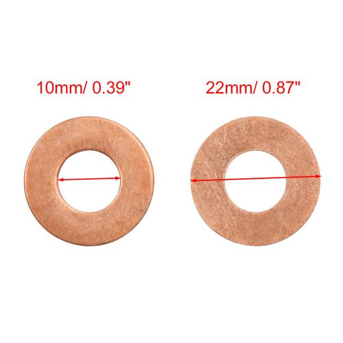 20pcs 10mm Inner Dia Copper Washers Flat Sealing Gaskets Ring for Car, US $12.49, image 2