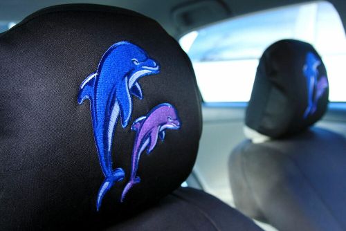Car Truck SUV Seat Headrest Cover Embroidery Dolphin Design New Uni Size Black, US $8.99, image 6