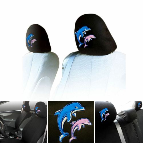 Car Truck SUV Seat Headrest Cover Embroidery Dolphin Design New Uni Size Black, US $8.99, image 8
