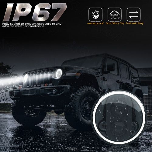 Pair 7" Inch LED Car Headlight Parts Round HI/LO Beam for Chevy Pickup Truck3100, US $127.67, image 3