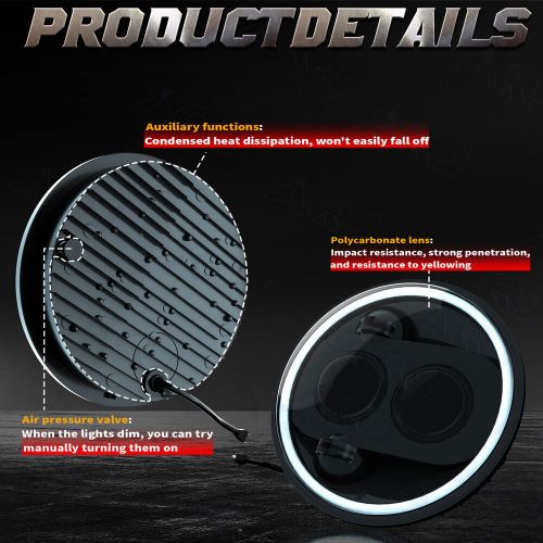 Pair 7" Inch LED Car Headlight Parts Round HI/LO Beam for Chevy Pickup Truck3100, US $127.67, image 5