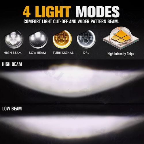 Pair 7" Inch LED Car Headlight Parts Round HI/LO Beam for Chevy Pickup Truck3100, US $127.67, image 17