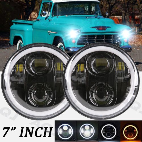 Pair 7" Inch LED Car Headlight Parts Round HI/LO Beam for Chevy Pickup Truck3100, US $127.67, image 22
