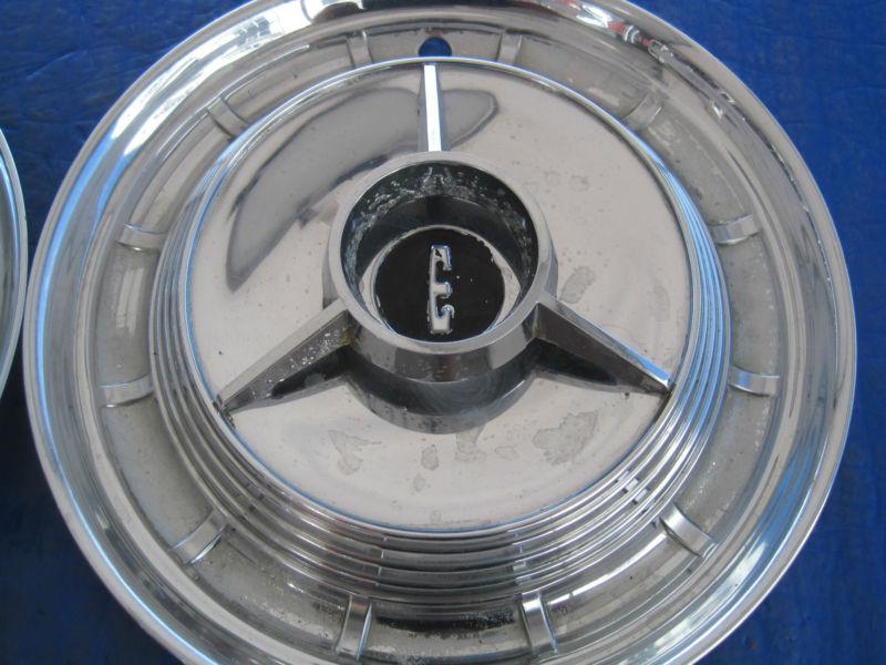 Find 1958 Edsel pair of original hubcaps with spinners 55 56 57 59 CB3