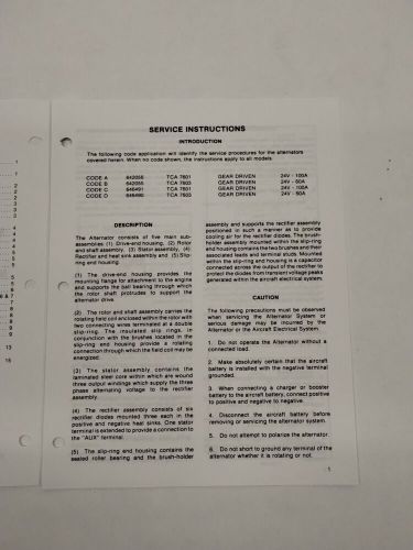 Aircraft Alternator Model TCM 642056 & TCM 646491 24 Volt, 100 Ampere Service, US $12.95, image 14