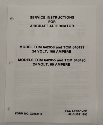 Aircraft Alternator Model TCM 642056 & TCM 646491 24 Volt, 100 Ampere Service, US $12.95, image 18