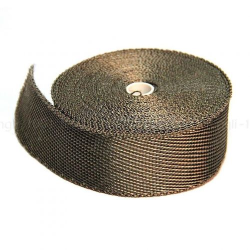 10M Titanium Gold Heat Wrap Tape Exhaust Insulating Downpipe Manifold 10 Ties, US $, image 9