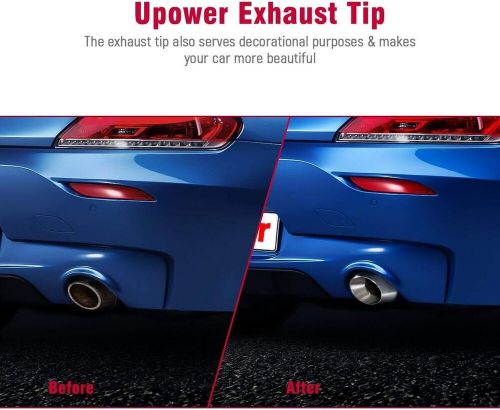 Upower Pack of 2 Exhaust Tip 2.5 Inch Inlet 4" Outlet 9" Long Double Wall, US $79.99, image 6