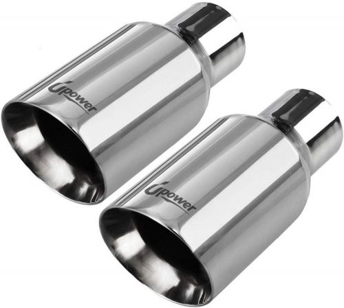 Upower Pack of 2 Exhaust Tip 2.5 Inch Inlet 4" Outlet 9" Long Double Wall, US $79.99, image 7
