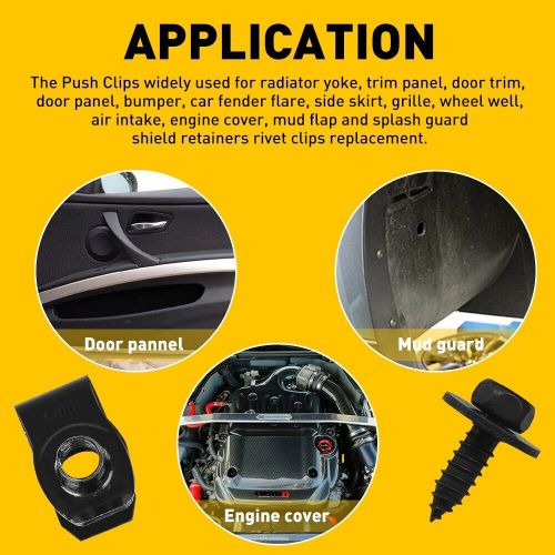 Car Body Screw Fender Bumper U-Nut Clips Retainer Gasket Fastener Metal 50X US, US $16.99, image 2