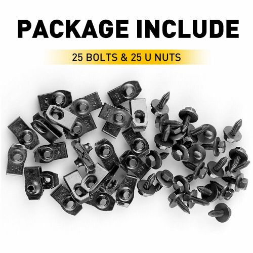 Car Body Screw Fender Bumper U-Nut Clips Retainer Gasket Fastener Metal 50X US, US $16.99, image 3