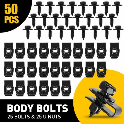 Car Body Screw Fender Bumper U-Nut Clips Retainer Gasket Fastener Metal 50X US, US $16.99, image 6