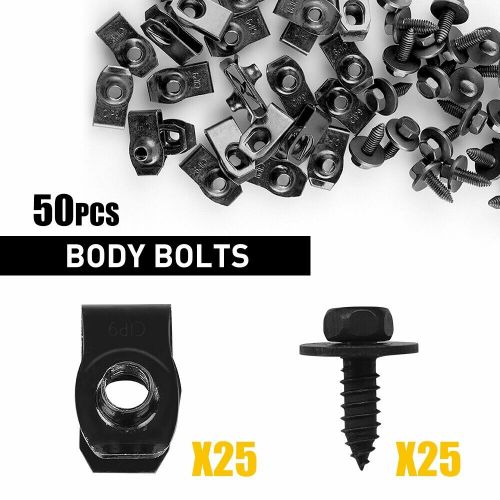 Car Body Screw Fender Bumper U-Nut Clips Retainer Gasket Fastener Metal 50X US, US $16.99, image 7