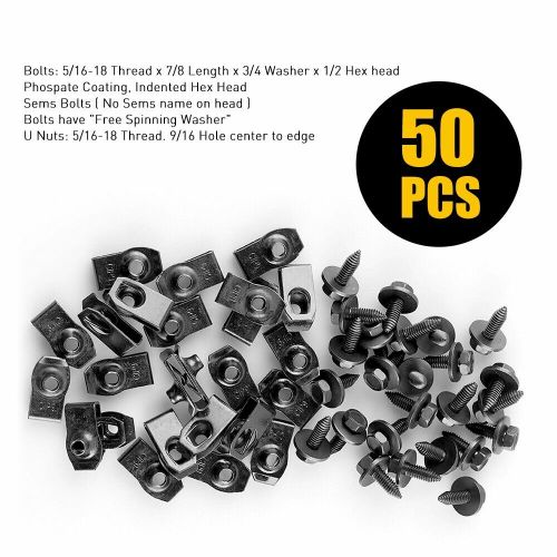 Car Body Screw Fender Bumper U-Nut Clips Retainer Gasket Fastener Metal 50X US, US $16.99, image 8