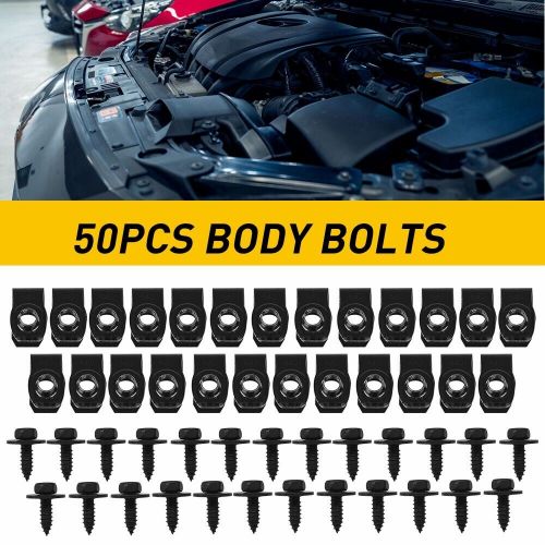 Car Body Screw Fender Bumper U-Nut Clips Retainer Gasket Fastener Metal 50X US, US $16.99, image 13