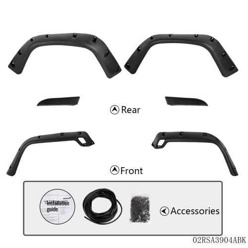 6pcs Pocket Fender Flares Fit For 1997-2006 Jeep Wrangler TJ/Unlimited LJ 2DR, US $51.29, image 12