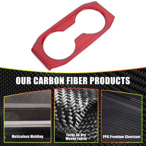 Red Real Carbon Fiber Rear Cup Holder Panel Trim Cover For BMW 5 Series 2024-25-, US $, image 3
