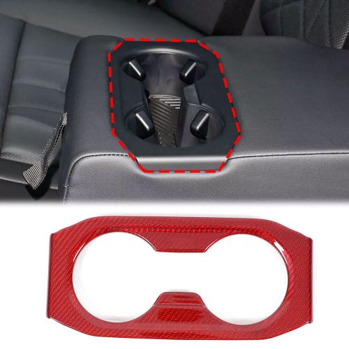 Red Real Carbon Fiber Rear Cup Holder Panel Trim Cover For BMW 5 Series 2024-25-, US $, image 8