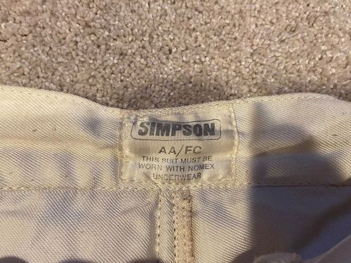 Simpson Drag Race Vintage Fire Suit Jacket 6/88 Pants AA/FC, US $19.99, image 2