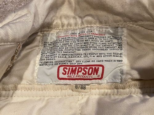 Simpson Drag Race Vintage Fire Suit Jacket 6/88 Pants AA/FC, US $19.99, image 7