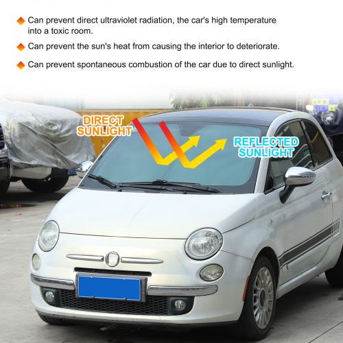 Black Front Windshield Sunshade UV Block Visor Cover For Fiat 500 2010-2024-, US $, image 4