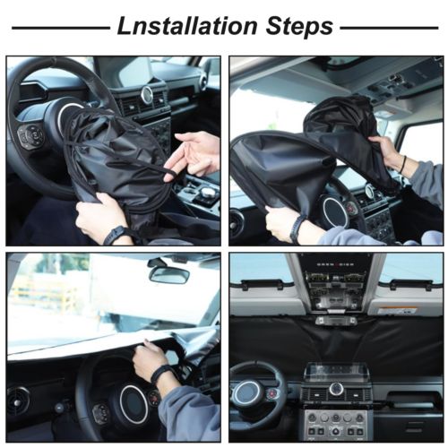 Black Front Windshield Sunshade UV Block Visor Cover For Fiat 500 2010-2024-, US $, image 19