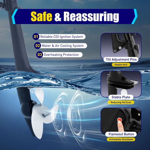 HANGKAI 2 Stroke 3.6HP Outboard Motor Fishing Boat Engine CDI Water Cooling 55cc, US $230.30, image 15