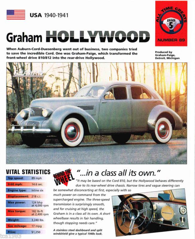 1940 / 1941 GRAHAM HOLLYWOOD IMP Brochure, Cord, US $12.00, image 3