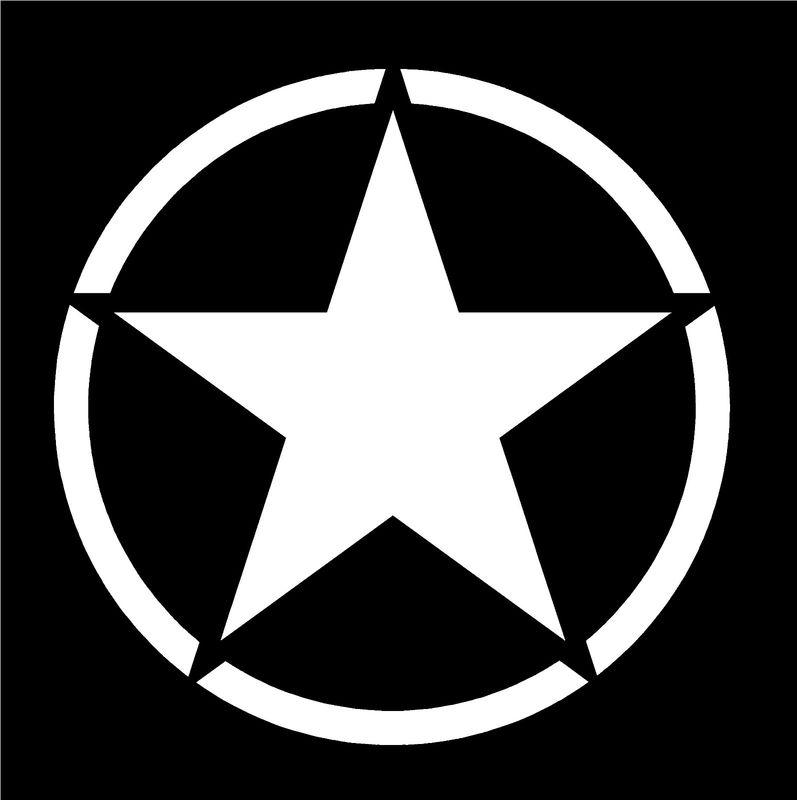 Willys jeep star decal willys sticker willy's cj 8inch 8"