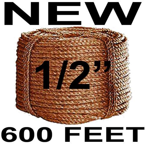 New 1/2" x 600' feet manila rope,3-strand boat tow line