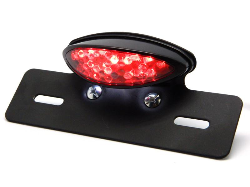 Black license plate mount holder led tail light for chopper cruiser atv banshee