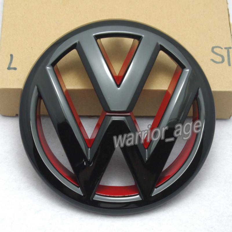 Front grille emblem badge logo for vw jetta mk6 11-13 glossy black inner red