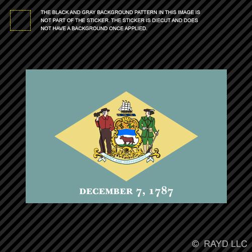 4” delaware flag sticker decal self adhesive vinyl state the diamond blue hen