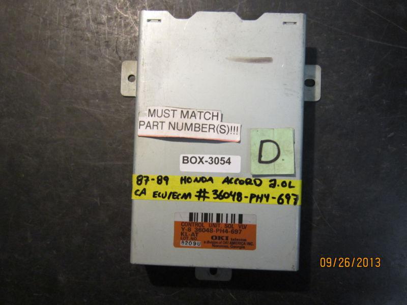 87 88 89 honda accord 2.0l ca ecu/ecm #36048-ph4-697 *see item description*