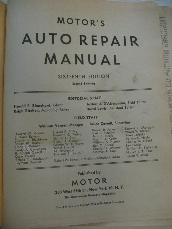 Motor's Auto Repair Manual 1935-53 16th Edition Packard Buick Hudson Chevrolet, US $22.00, image 3