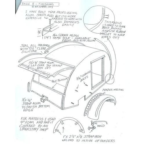 New Quick N' Easy Tear Drop Trailer Plans, 12 Pages Black & White Illustrations, US $19.99, image 4