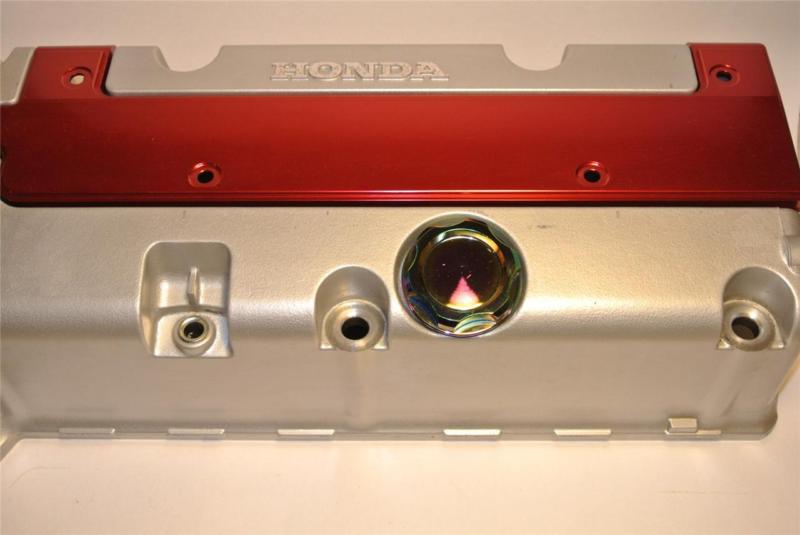 Jdm billet aluminum anodized red k series coil pack cover spark plug cover k20