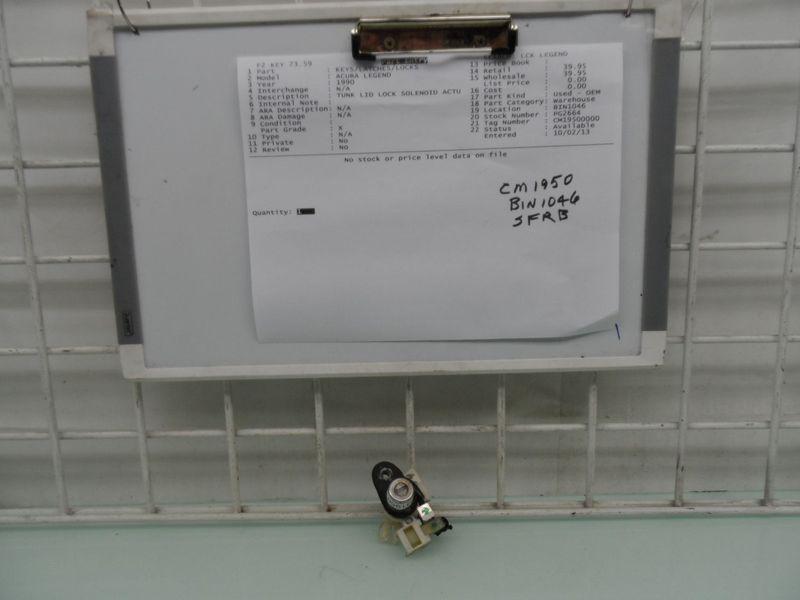 Find TRUNK LID LOCK SOLENOID ACTUATOR SWITCH OEM NO KEY ACURA LEGEND
