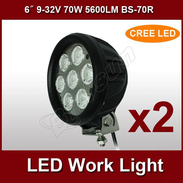 2pcs 9-32v 6" 70w cree led off road driving work light suv atv jeep truck lamp